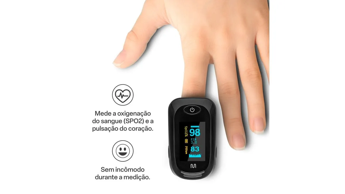 Oxímetro de Pulso 2 Pilhas AAA - Multilaser